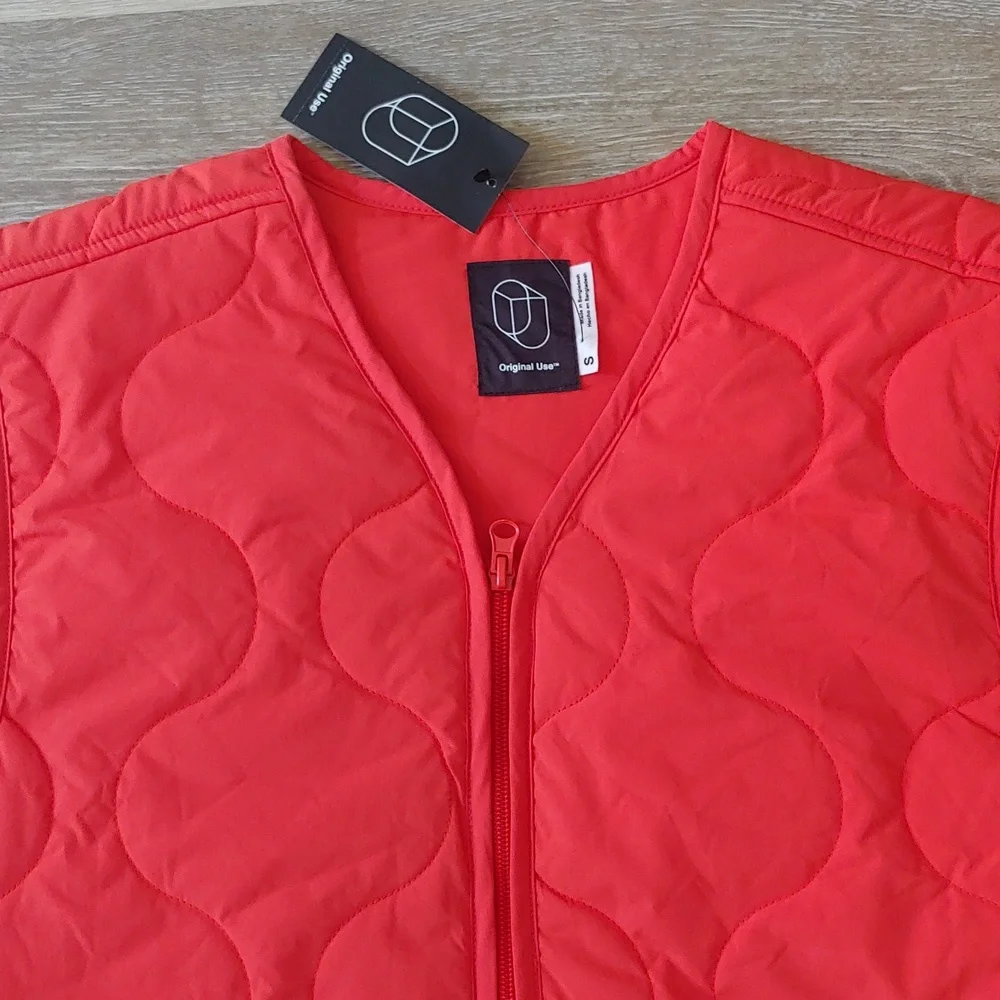 NWT Original Use Men's Bright Orange Full Zip Vest Jacket Size S